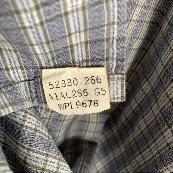 Vintage Burberry Men's Large Button Up Short Sleeve Blue Check Cotton Summer - Picture 5 of 7